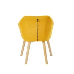 Fauteuil HILDA En Tissu Jaune Avec Pieds En Bois -Canapé Rêve Promos Magasin fauteuil 1 place hilda 8