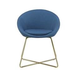 Fauteuil ARSENE En Tissu Bleu Avec Piètement Doré -Canapé Rêve Promos Magasin fauteuil arsene 2