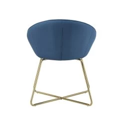 Fauteuil ARSENE En Tissu Bleu Avec Piètement Doré -Canapé Rêve Promos Magasin fauteuil arsene 3