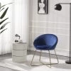 Fauteuil ARSENE En Velours Bleu Nuit Avec Piètement Doré
