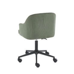 Fauteuil De Bureau BARNABE En Velours Côtelé Vert 10 Fauteuil De Bureau BARNABE En Velours Côtelé Vert -Canapé Rêve Promos Magasin fauteuil barnabe en velours cotele vert 3