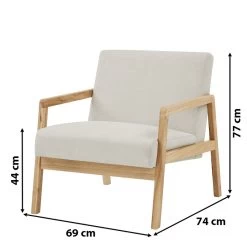 Fauteuil BONIFACIO En Tissu Beige 11 Fauteuil BONIFACIO En Tissu Beige -Canapé Rêve Promos Magasin fauteuil bonifacio en tissu beige 5