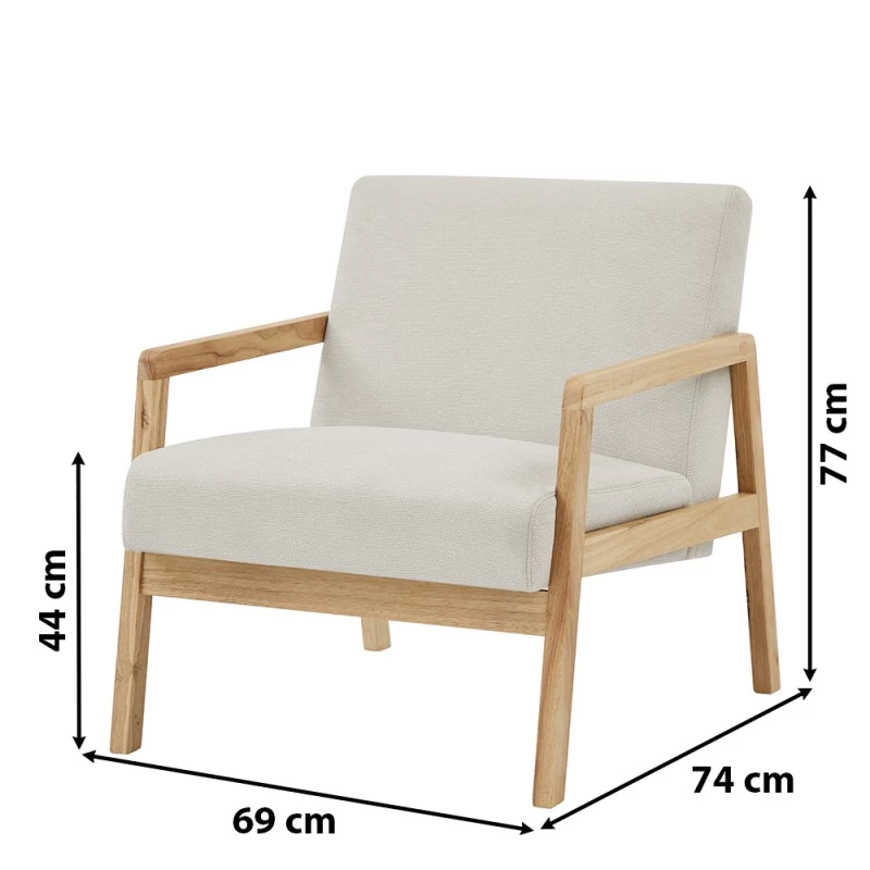 Fauteuil BONIFACIO En Tissu Beige 6 Fauteuil BONIFACIO En Tissu Beige – Image 6