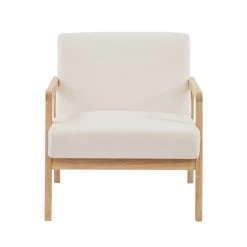 Fauteuil BONIFACIO En Tissu Bouclette Blanc -Canapé Rêve Promos Magasin fauteuil bonifacio en tissu bleu 2