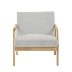 Fauteuil BONIFACIO En Tissu Gris Clair -Canapé Rêve Promos Magasin fauteuil bonifacio en tissu gris clair 2