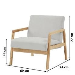 Fauteuil BONIFACIO En Tissu Gris Clair -Canapé Rêve Promos Magasin fauteuil bonifacio en tissu gris clair 5