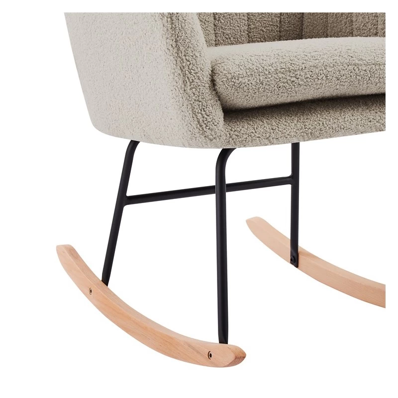 Fauteuil ELSA à Bouclette Beige Rocking Chair 5 Fauteuil ELSA à Bouclette Beige Rocking Chair – Image 5