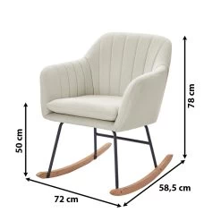 Fauteuil ELSA Tissu Beige Rocking Chair -Canapé Rêve Promos Magasin fauteuil elsa beige rocking chair 5