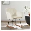 Fauteuil ELSA En Velours Crème Rocking Chair