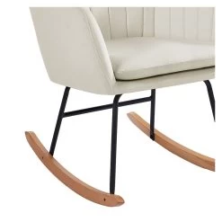 Fauteuil ELSA En Velours Crème Rocking Chair 9 Fauteuil ELSA En Velours Crème Rocking Chair -Canapé Rêve Promos Magasin fauteuil elsa en velours creme rocking chair 4
