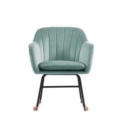 Fauteuil ELSA En Velours Vert D'eau Rocking Chair -Canapé Rêve Promos Magasin fauteuil elsa en velours vert d eau rocking chair 2