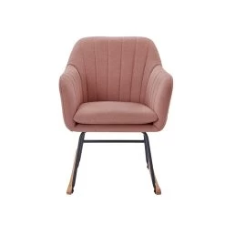 Fauteuil ELSA Tissu Rose Poudré Rocking Chair 8 Fauteuil ELSA Tissu Rose Poudré Rocking Chair -Canapé Rêve Promos Magasin fauteuil elsa rose poudre rocking chair 2
