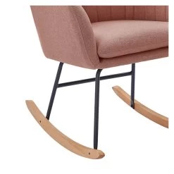 Fauteuil ELSA Tissu Rose Poudré Rocking Chair 10 Fauteuil ELSA Tissu Rose Poudré Rocking Chair -Canapé Rêve Promos Magasin fauteuil elsa rose poudre rocking chair 4