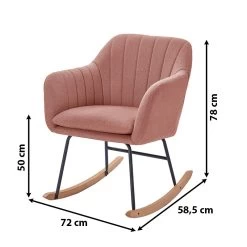 Fauteuil ELSA Tissu Rose Poudré Rocking Chair 11 Fauteuil ELSA Tissu Rose Poudré Rocking Chair -Canapé Rêve Promos Magasin fauteuil elsa rose poudre rocking chair 5