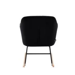 Fauteuil ELSA En Velours Noir Rocking Chair -Canapé Rêve Promos Magasin fauteuil elsa velours noir rocking chair 4