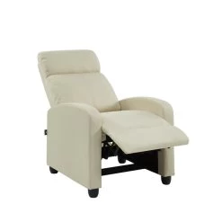 Fauteuil Inclinable ALVA En Tissu écru Avec Fonction Push Back -Canapé Rêve Promos Magasin fauteuil inclinable alva ecru 5
