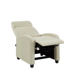 Fauteuil Inclinable ALVA En Tissu écru Avec Fonction Push Back -Canapé Rêve Promos Magasin fauteuil inclinable alva ecru 6