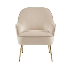 Fauteuil MARCELINO En Velours Beige Avec Piètement Doré 8 Fauteuil MARCELINO En Velours Beige Avec Piètement Doré -Canapé Rêve Promos Magasin fauteuil marcelino en velours beige avec pieds dore 2
