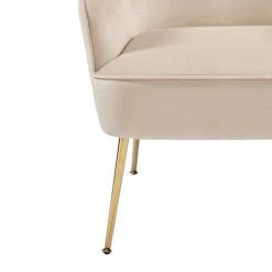 Fauteuil MARCELINO En Velours Beige Avec Piètement Doré 10 Fauteuil MARCELINO En Velours Beige Avec Piètement Doré -Canapé Rêve Promos Magasin fauteuil marcelino en velours beige avec pieds dore 4