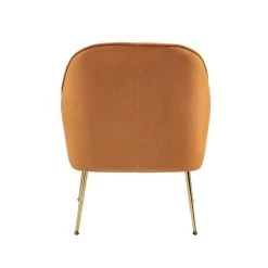 Fauteuil MARCELINO En Velours Rouille Avec Piètement Doré -Canapé Rêve Promos Magasin fauteuil marcelino en velours rouille avec pieds dore 3