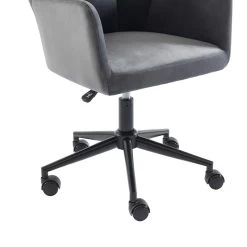 Fauteuil De Bureau MONACO En Velours Gris Anthracite Avec Pieds Noirs 10 Fauteuil De Bureau MONACO En Velours Gris Anthracite Avec Pieds Noirs -Canapé Rêve Promos Magasin fauteuil monaco en velours gris anthracite avec pieds noir 4