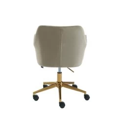 Fauteuil De Bureau MONACO En Velours Taupe Avec Pieds Dorés 9 Fauteuil De Bureau MONACO En Velours Taupe Avec Pieds Dorés -Canapé Rêve Promos Magasin fauteuil monaco en velours taupe avec pieds dore 3