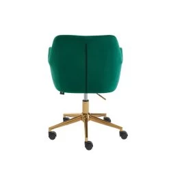 Fauteuil De Bureau MONACO En Velours Vert Avec Pieds Dorés -Canapé Rêve Promos Magasin fauteuil monaco en velours vert avec pieds dore 3