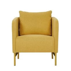 Fauteuil PANTONE Tissu Jaune Moutarde Avec Piètement Métal Jaune Moutarde -Canapé Rêve Promos Magasin fauteuil pantone tissu jaune avec pietement metal jaune 2