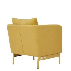 Fauteuil PANTONE Tissu Jaune Moutarde Avec Piètement Métal Jaune Moutarde -Canapé Rêve Promos Magasin fauteuil pantone tissu jaune avec pietement metal jaune 3