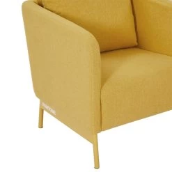 Fauteuil PANTONE Tissu Jaune Moutarde Avec Piètement Métal Jaune Moutarde -Canapé Rêve Promos Magasin fauteuil pantone tissu jaune avec pietement metal jaune 4
