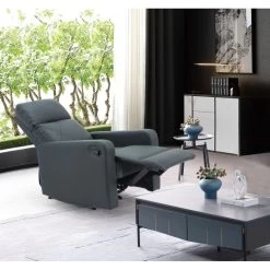 Fauteuil Relax CARLA En PU Noir Avec Fonction Manuel -Canapé Rêve Promos Magasin fauteuil relax carla en pu noir avec fonction manuel 5