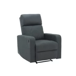 Fauteuil Relax CARLA En PU Noir Et Tissu Gris Avec Fonction électrique -Canapé Rêve Promos Magasin fauteuil relax carla en pu noir et tissu gris avec fonction electrique 1