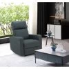 Fauteuil Relax CARLA En PU Noir Et Tissu Gris Avec Fonction électrique