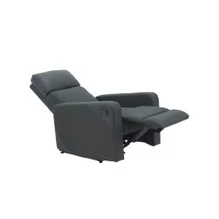 Fauteuil Relax CARLA En PU Noir Et Tissu Gris Avec Fonction électrique -Canapé Rêve Promos Magasin fauteuil relax carla en pu noir et tissu gris avec fonction electrique 3