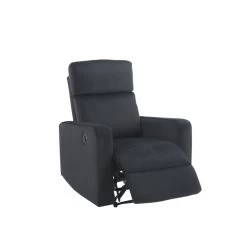 Fauteuil Relax LOVA Large En Velours Noir Avec Fonction électrique -Canapé Rêve Promos Magasin fauteuil relax lova large en velours noir avec fonction electrique 3