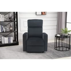 Fauteuil Relax LOVA Large En Velours Noir Avec Fonction électrique -Canapé Rêve Promos Magasin fauteuil relax lova large en velours noir avec fonction electrique 7