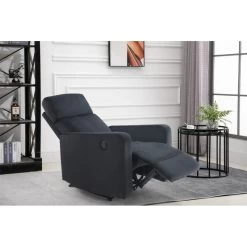 Fauteuil Relax LOVA Large En Velours Noir Avec Fonction électrique -Canapé Rêve Promos Magasin fauteuil relax lova large en velours noir avec fonction electrique 9