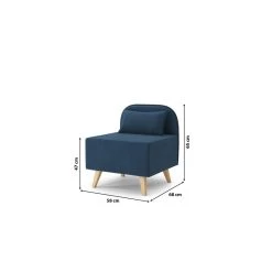 Fauteuil SARAH En Tissu Bleu -Canapé Rêve Promos Magasin fauteuil sarah en tissu bleu 6