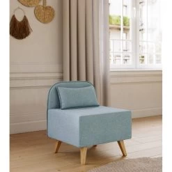 Fauteuil SARAH En Tissu Bleu Clair -Canapé Rêve Promos Magasin fauteuil sarah en tissu bleu clair 5