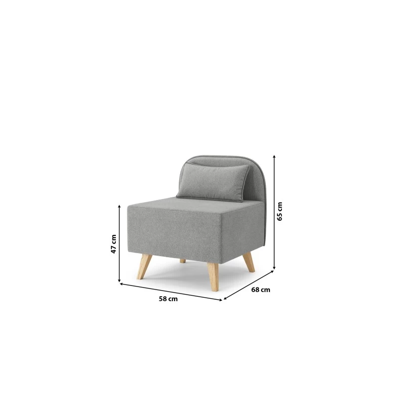 Fauteuil SARAH En Tissu Gris 7 Fauteuil SARAH En Tissu Gris – Image 7