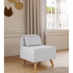 Fauteuil SARAH En Tissu Gris Clair -Canapé Rêve Promos Magasin fauteuil sarah en tissu gris clair 5