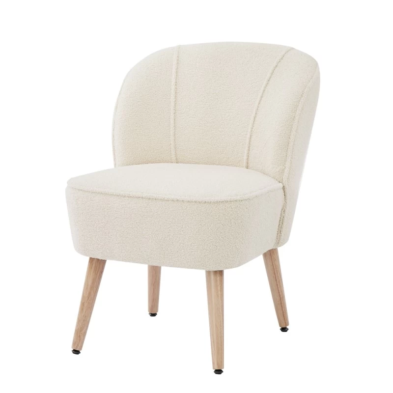 Fauteuil TIVOLI Tissu Bouclette Beige 2 Fauteuil TIVOLI Tissu Bouclette Beige – Image 2