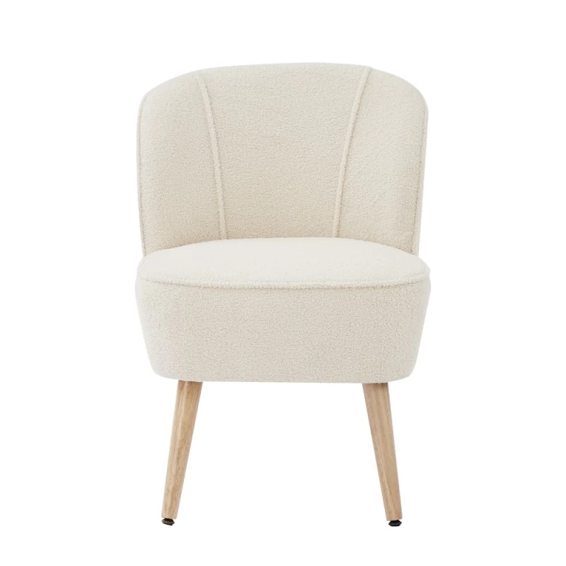 Fauteuil TIVOLI Tissu Bouclette Beige 3 Fauteuil TIVOLI Tissu Bouclette Beige – Image 3