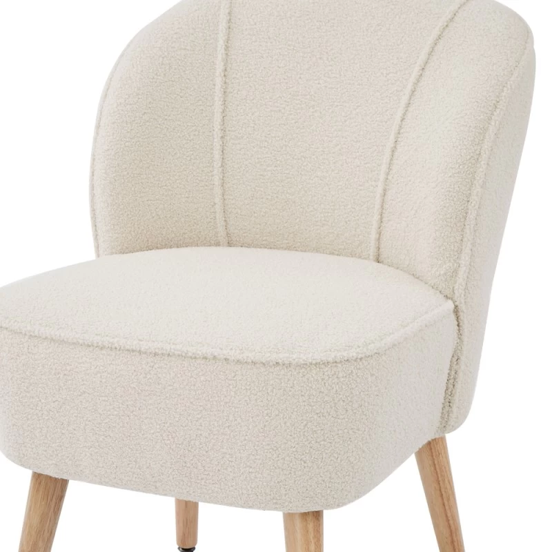 Fauteuil TIVOLI Tissu Bouclette Beige 5 Fauteuil TIVOLI Tissu Bouclette Beige – Image 5