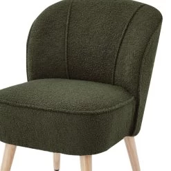 Fauteuil TIVOLI Tissu Bouclette Kaki -Canapé Rêve Promos Magasin fauteuil tivoli en teddy kaki 4