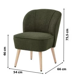 Fauteuil TIVOLI Tissu Bouclette Kaki -Canapé Rêve Promos Magasin fauteuil tivoli en teddy kaki 5