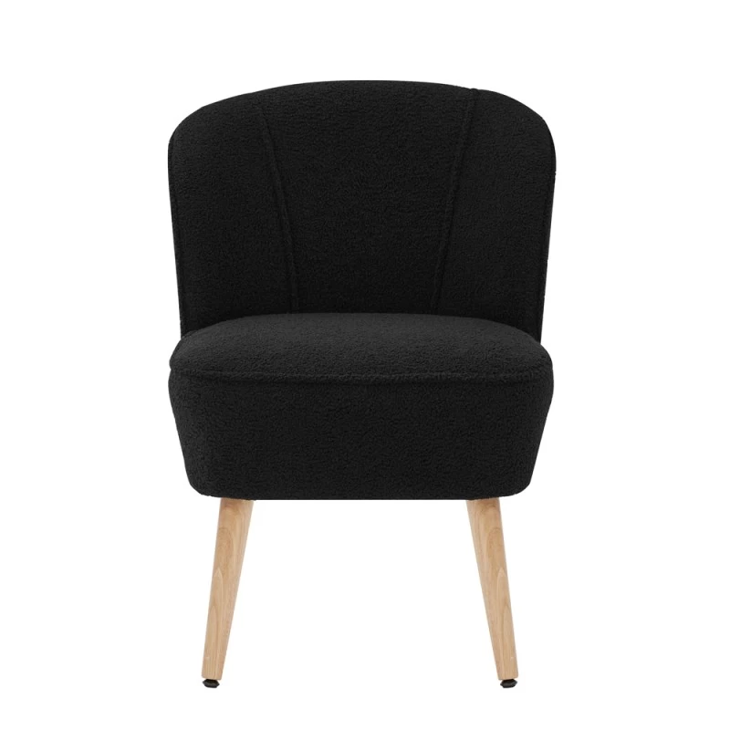Fauteuil TIVOLI Tissu Bouclette Noir 3 Fauteuil TIVOLI Tissu Bouclette Noir – Image 3