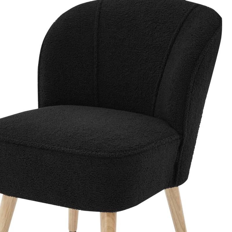 Fauteuil TIVOLI Tissu Bouclette Noir 5 Fauteuil TIVOLI Tissu Bouclette Noir – Image 5