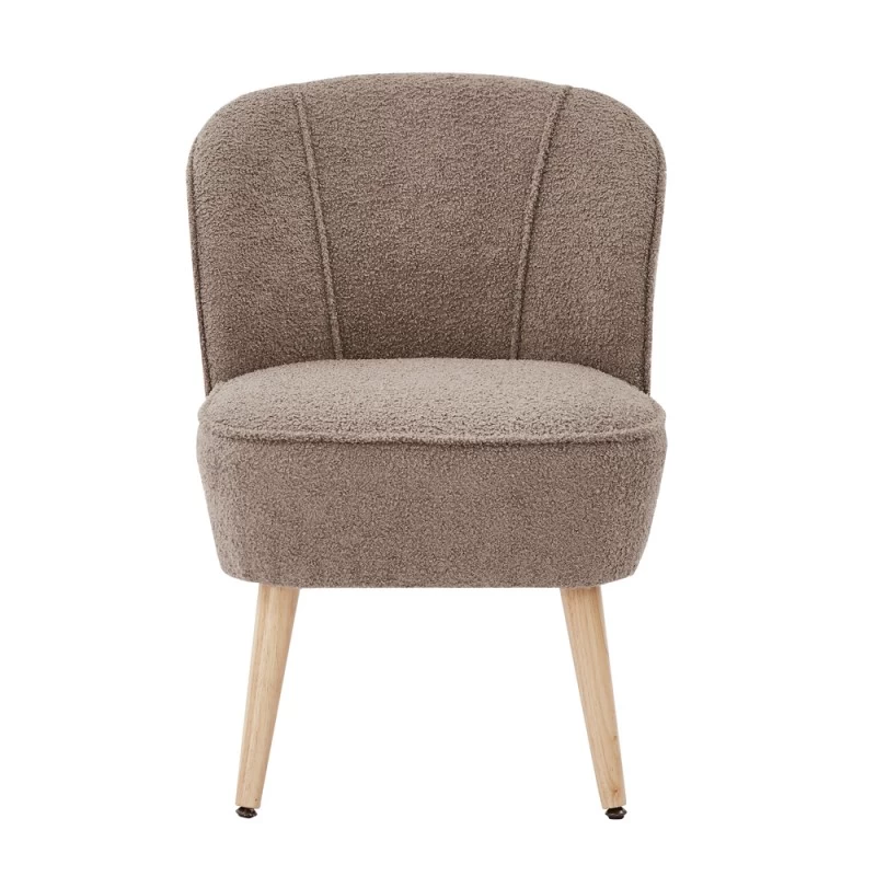 Fauteuil TIVOLI Tissu Bouclette Taupe 3 Fauteuil TIVOLI Tissu Bouclette Taupe – Image 3