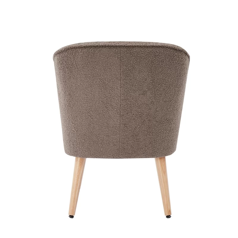 Fauteuil TIVOLI Tissu Bouclette Taupe 4 Fauteuil TIVOLI Tissu Bouclette Taupe – Image 4